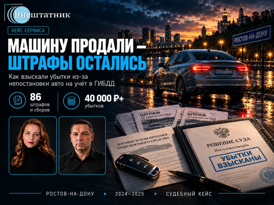 Кейс Сервиса - Взыскание убытков за непостановку авто на учет в ГИБДД